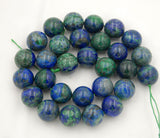 Natural Lapis Lazuli Chrysocolla Gemstone Round Loose Beads on a 15.5" Strand