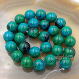 Dyed Chrysocolla Gemstone Round Loose Beads on a 15.5" Strand