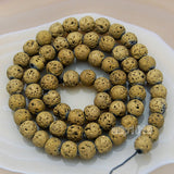 Natural Volcanic Lava Stone Round Loose Beads on a 15.5" Strand