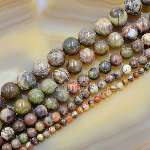 Natural Colorful Opal Gemstone Round Loose Beads on a 15.5