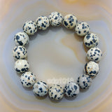 Natural Dalmation Jasper Gemstone Beads Stretch Bracelet Healing Reiki