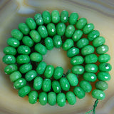 Faceted Green Jade Rondelle Beads 15" 2x4 4x6 5x8 6x10mm Pick Size