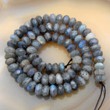 Faceted Natural Labradorite Rondelle Gemstone Loose Beads on a 15.5" Strand