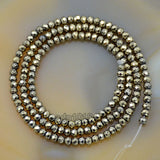 Faceted Natural Pyrite Hematite Rondelle Gemstone Loose Beads on a 15.5" Strand