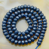 Faceted Natural Sapphire Jade Rondelle Gemstone Round Loose Beads on a 15.5" Strand