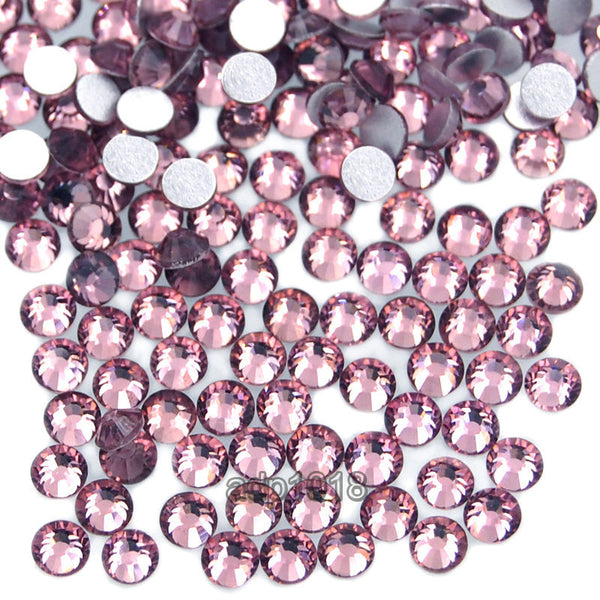 beadsland Flat Back Crystal Rhinestones Round Gems, Light Pink (1.3-1.4mm)  SS3/1440pcs