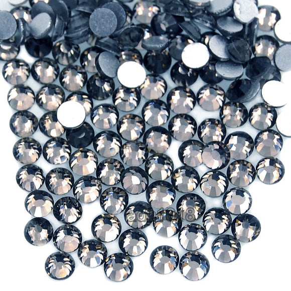 Top Quality Transparent Black 03 Glass Crystal Rhinestone Flatbacks Non Hotfix Nail Art