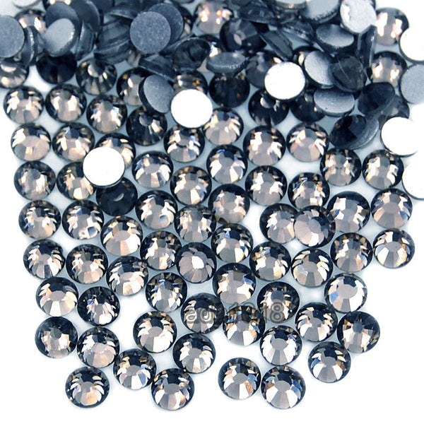 Beadsland Flat Back Crystal Rhinestones Round Gems, Black (4.6-4.8mm) SS20/1440pcs