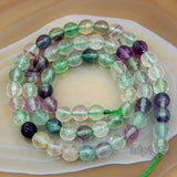 Faceted Natural Fluorite Gemstone Round Loose Beads on a 15.5" Strand