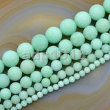 Matte Natural Jade Gemstone Round Loose Beads on a 15.5" Strand