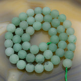Matte Natural Green Aventurine Gemstone Round Loose Beads on a 15.5" Strand