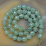 Faceted Natural Green Aventurine Gemstone Round Loose Beads on a 15.5" Strand