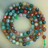 Faceted Natural Indian Agate Gemstone Round Loose Beads on a 15.5" Strand