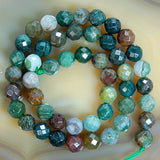 Faceted Natural Indian Agate Gemstone Round Loose Beads on a 15.5" Strand