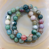 Natural Indian Agate Gemstone Beads Stretch Bracelet Healing Reiki