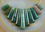 Natural Graduated Gemstone Pendant Necklace Stick Beads Set 9 Pcs