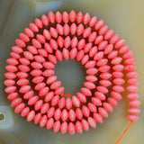 3x5mm Coral Rondelle Gemstone Beads 16" Pick Color