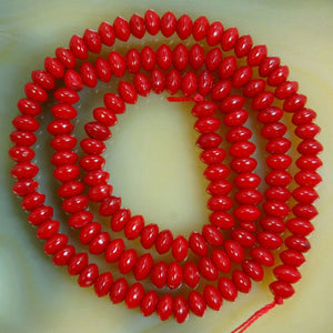 3x5mm Coral Rondelle Gemstone Beads 16" Pick Color