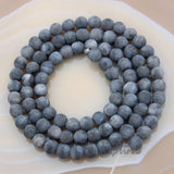 Matte Natural Larvikite Labradorite Gemstone Round Loose Beads on a 15.5" Strand