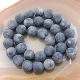 Matte Natural Larvikite Labradorite Gemstone Round Loose Beads on a 15.5" Strand