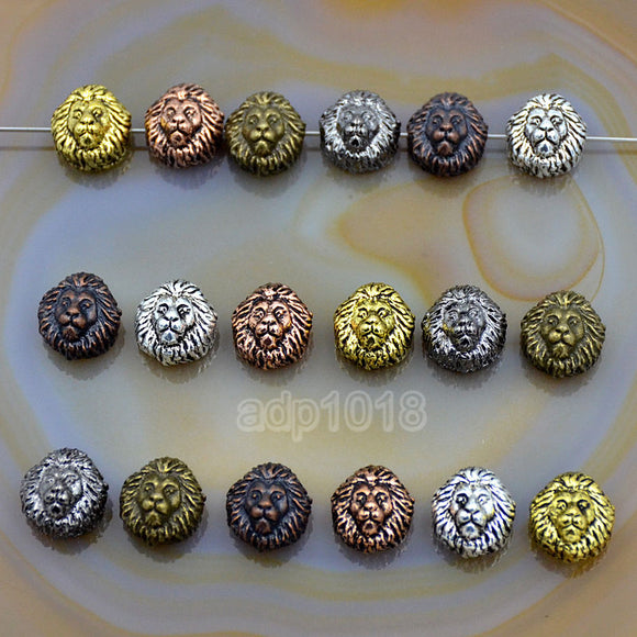 Lion Solid Metal Finding Connector Spacer Charm Beads 10 Pcs