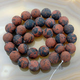 Matte Natural Mahogany Obsidian Gemstone Round Loose Beads on a 15.5" Strand
