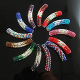 Curved Tube Czech Crystal Rhinestones Spacer Pave Connector Charm Beads (Multiple Colors)