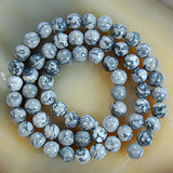 Natural Map Jasper Round Loose Beads on a 15.5" Strand
