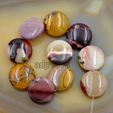 Natural Gemstones 20mm Coin Round Beads 10pcs