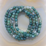 Natural Moss Agate Gemstone Beads Stretch Bracelet Healing Reiki