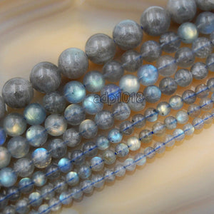 Natural Labradorite Round Loose Beads on a 15.5" Strand