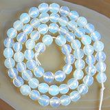 Faceted White Opalite Gemstone Round Loose Beads on a 15.5" Strand