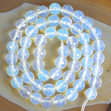 Faceted White Opalite Gemstone Round Loose Beads on a 15.5" Strand