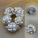 Magnetic Round Rhinestone Clasp Connector Metal Finding Jewelry Making 5 Sets