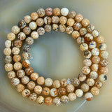 Natural Picture Jasper Gemstone Round Loose Beads on a 15.5" Strand