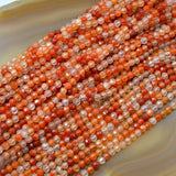 Faceted Natural Pink Agate Gemstone Round Loose Beads on a 15.5" Strand