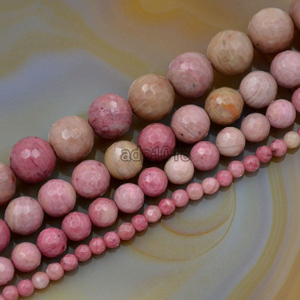 10 Strands outlet 10mm Haitian Flower Rhodonite Gemstone AAA Pink Red Round Loose Beads 15.5 inch Full Strand (80005917-M33 x10)