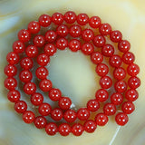 Natural Red Agate Gemstone Round Loose Beads on a 15.5" Strand