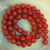 Natural Red Agate Gemstone Round Loose Beads on a 15.5" Strand