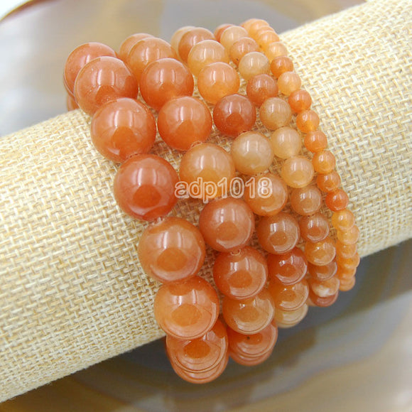 Natural Red Aventurine Gemstone Beads Stretch Bracelet Healing Reiki