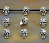 Skull Solid Metal Finding Connector Spacer Charm Beads 10 Pcs