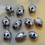 Animal Head Sparta Solid Metal Finding Connector Spacer Charm Beads 10 Pcs