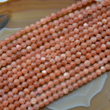 Natural Sun Stone Gemstone Round Loose Beads on a 15.5" Strand
