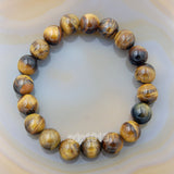 Natural Yellow Tiger's Eye Gemstone Beads Stretch Bracelet Healing Reiki