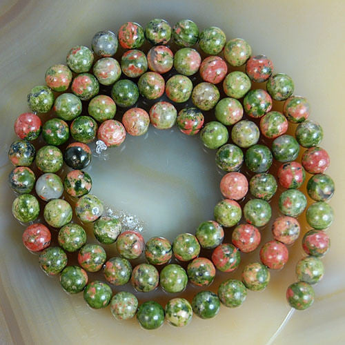 Unakite Jasper Gemstone Faceted Round Beads 15.5'' 4mm 6mm 8mm - Foto 6