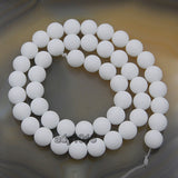 Matte Natural White Alabaster Gemstone Round Loose Beads on a 15.5" Strand