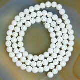 Natural White Coral Gemstone Round Loose Beads on a 15.5" Strand