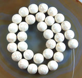 White Howlite Turquoise Round Loose Beads on a 15.5" Strand