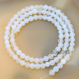 Matte White Opalite Gemstone Round Loose Beads on a 15.5" Strand