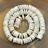 White Turquoise Heishi Gemstone Round Loose Beads on a 15.5" Strand
